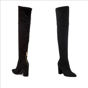 NIB Azella over-the-knee Black Vegan Suede boots